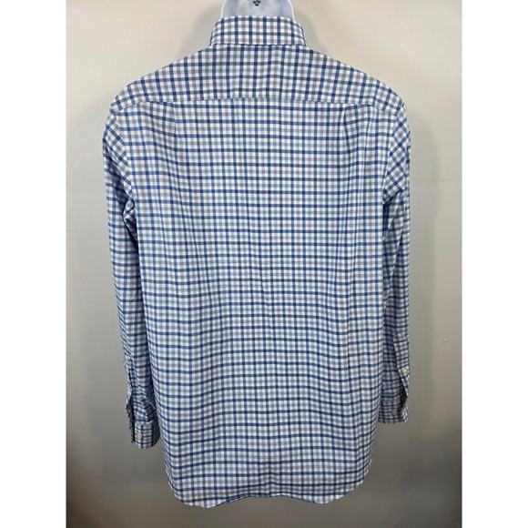 Goodfellow Mens Blue Checkered Long Sleeve Button Up Dress Shirt Casual /B113 - Picture 6 of 7
